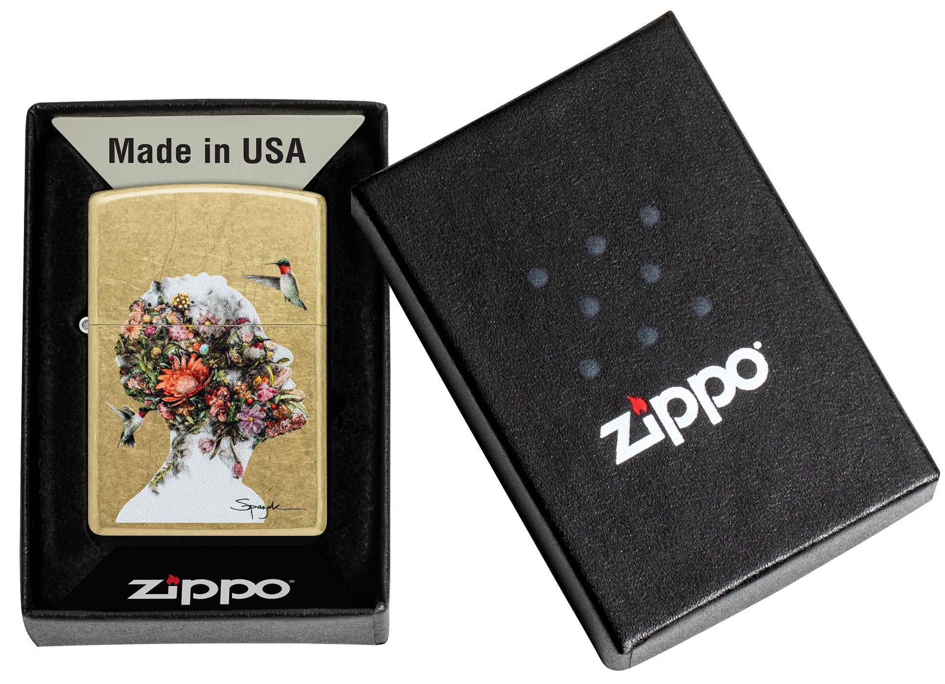 Zippo Spazuk Hummingbirds Design Street Brass Windproof Lighter