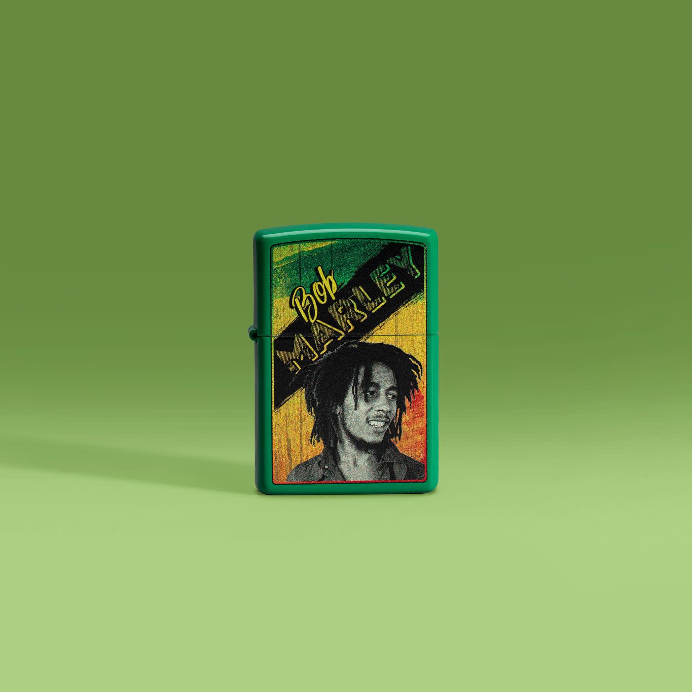 Zippo Bob Marley Grass Green Design Green Matte Windproof Lighter