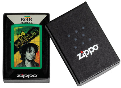 Zippo Bob Marley Grass Green Design Green Matte Windproof Lighter