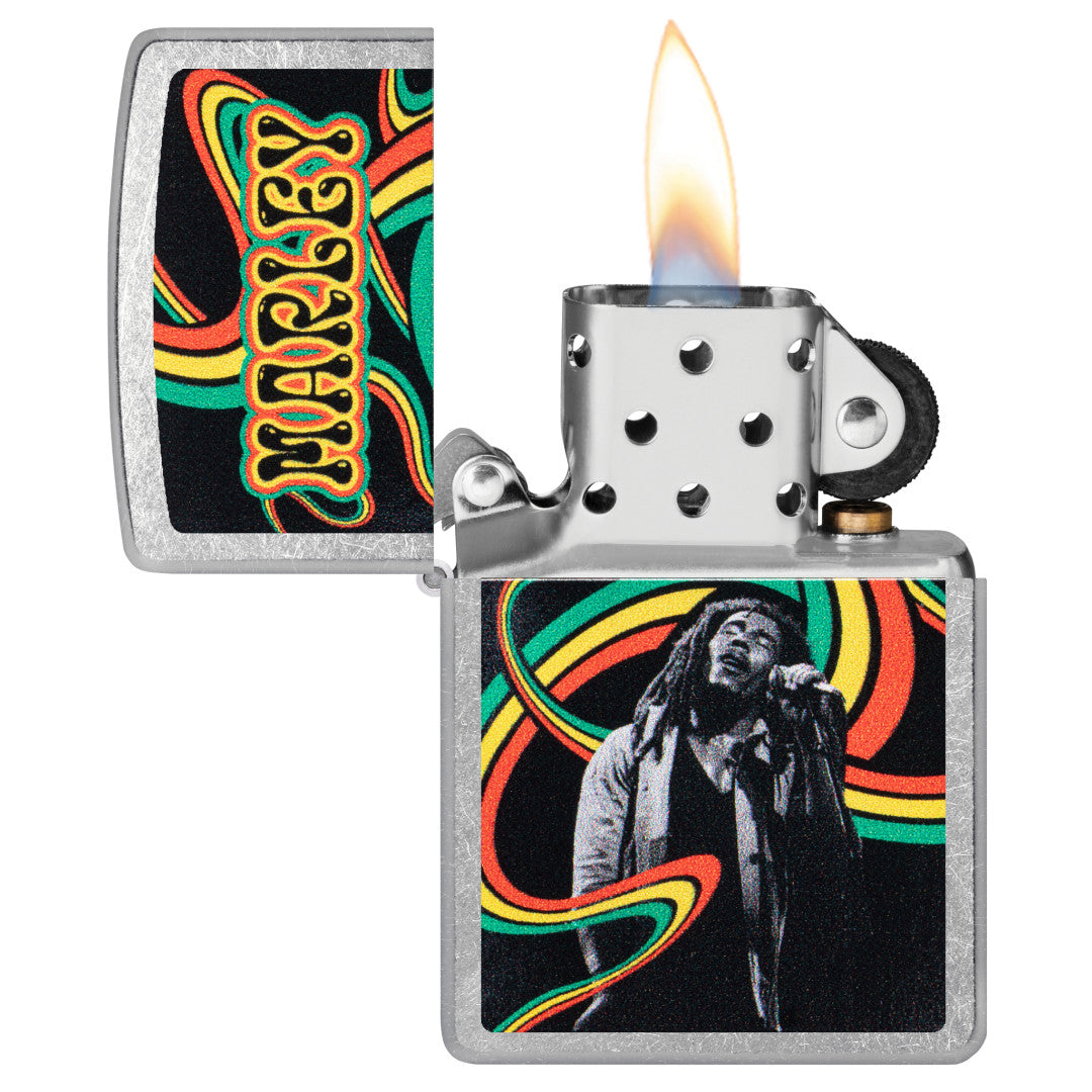 Zippo Bob Marley Waves Design Street Chrome Windproof Lighter