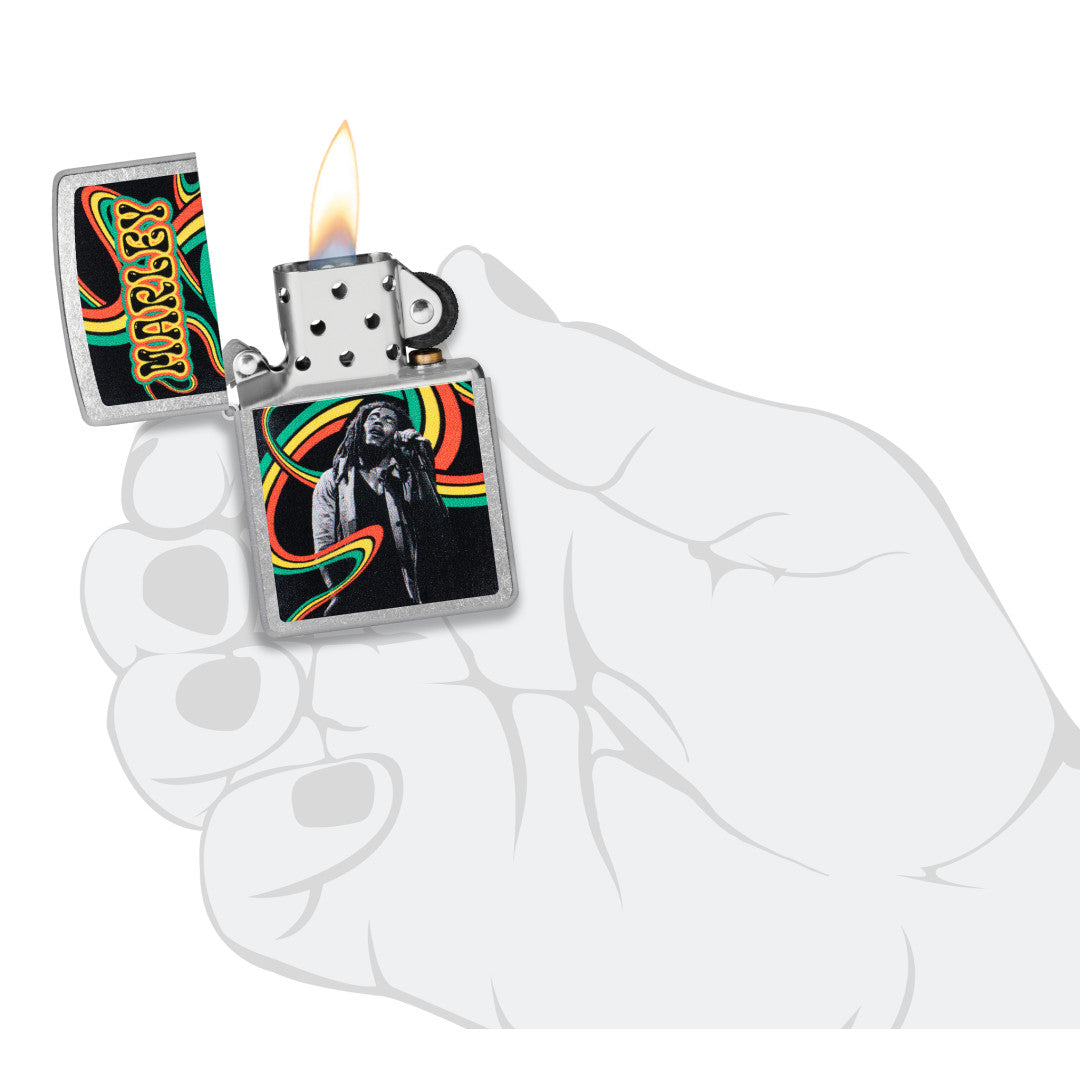 Zippo Bob Marley Waves Design Street Chrome Windproof Lighter