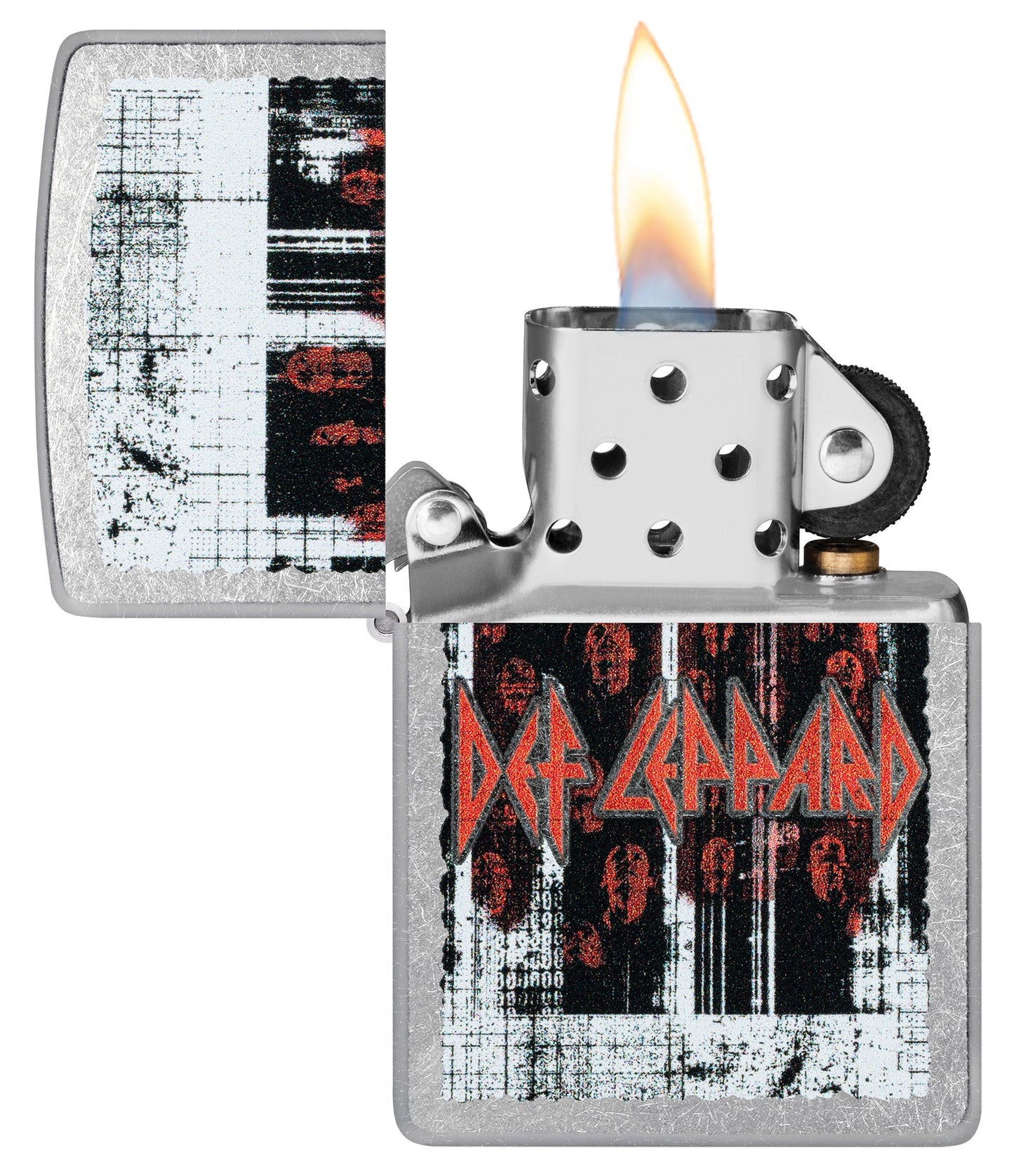 Zippo Def Leppard Many Faces Design Street Chrome Windproof Lighter