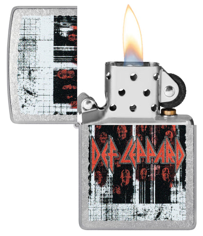 Zippo Def Leppard Many Faces Design Street Chrome Windproof Lighter