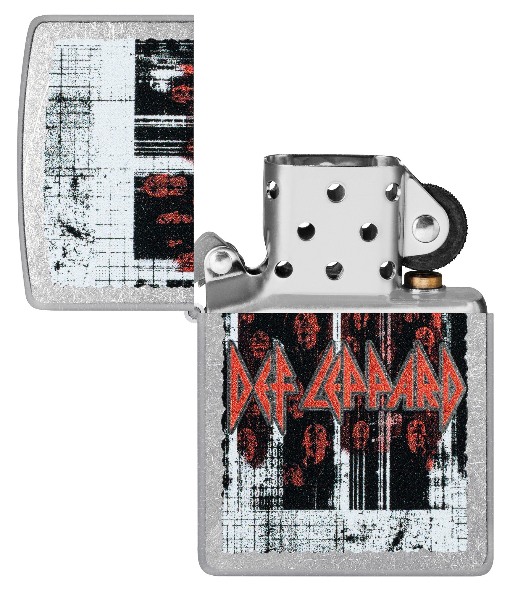 Zippo Def Leppard Many Faces Design Street Chrome Windproof Lighter