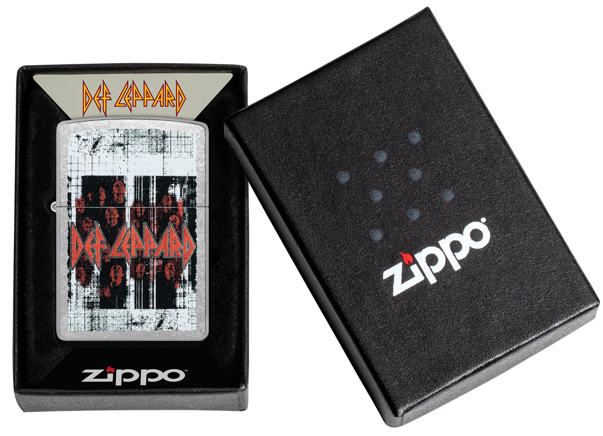 Zippo Def Leppard Many Faces Design Street Chrome Windproof Lighter