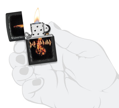 Zippo Def Leppard Burning Violin Design Black Matte Windproof Lighter
