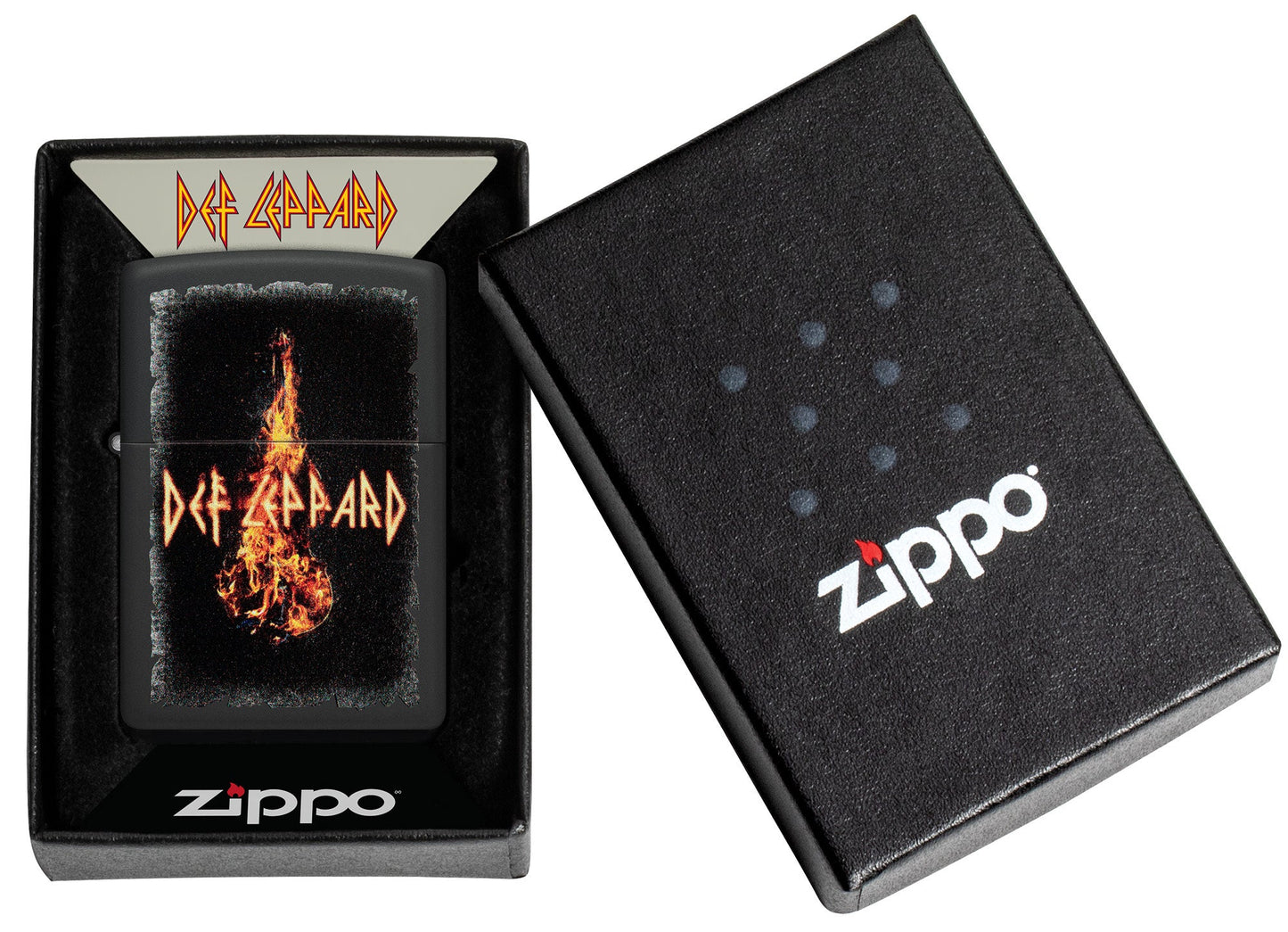 Zippo Def Leppard Burning Violin Design Black Matte Windproof Lighter