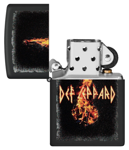 Zippo Def Leppard Burning Violin Design Black Matte Windproof Lighter