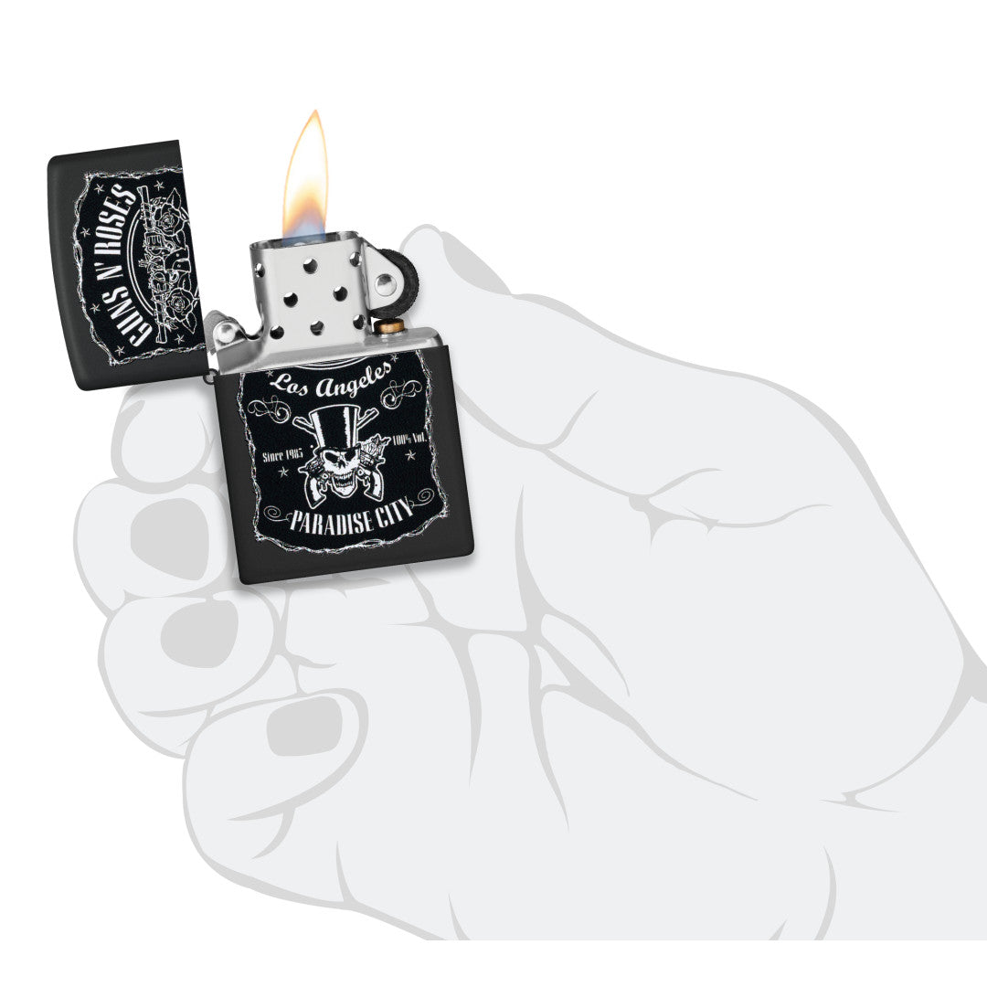 Zippo Guns N' Roses Paradise City Design Black Matte Windproof Lighter