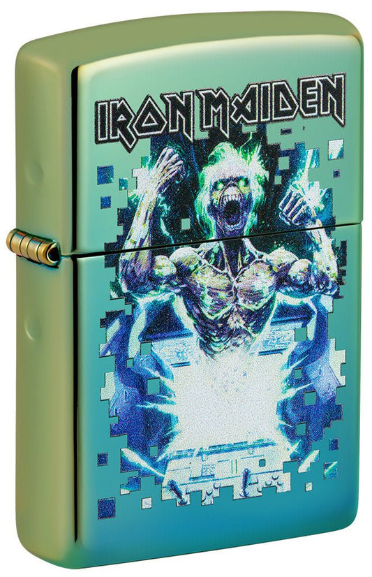 Zippo Iron Maiden Cyber Eddie Design High Polish Teal Windproof Lighter