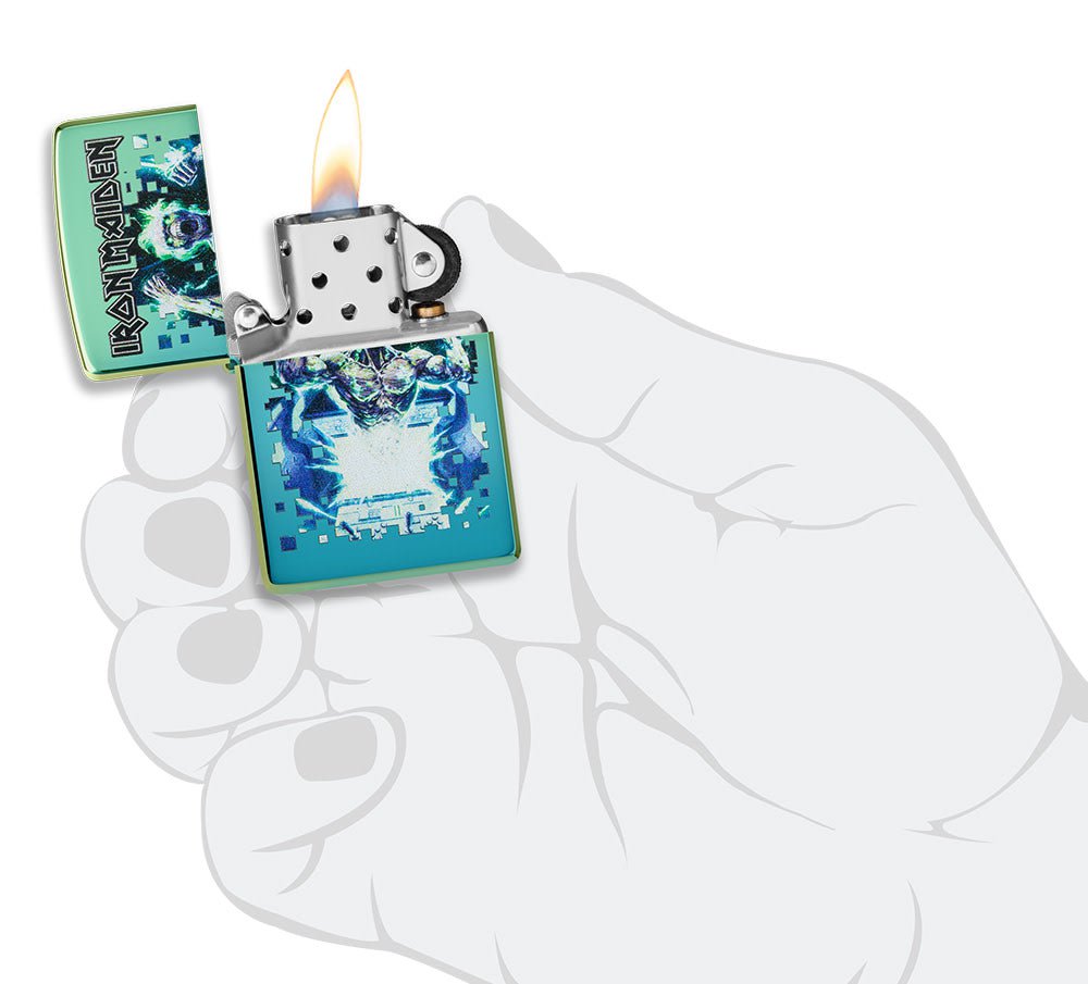 Zippo Iron Maiden Cyber Eddie Design High Polish Teal Windproof Lighter