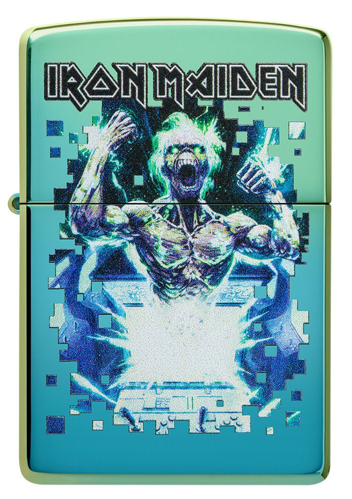 Zippo Iron Maiden Cyber Eddie Design High Polish Teal Windproof Lighter