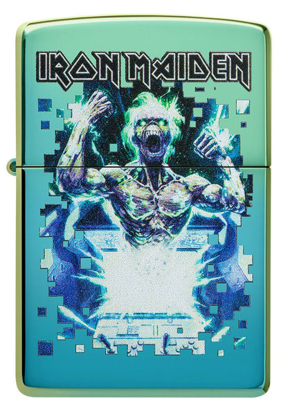 Zippo Iron Maiden Cyber Eddie Design High Polish Teal Windproof Lighter
