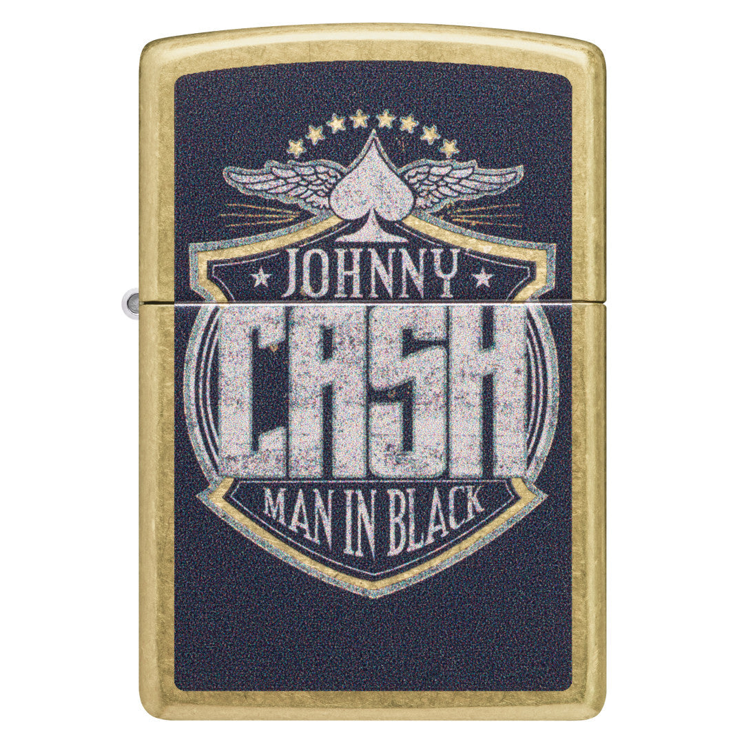 Zippo Johnny Cash Crest Design Street Brass Windproof Lighter