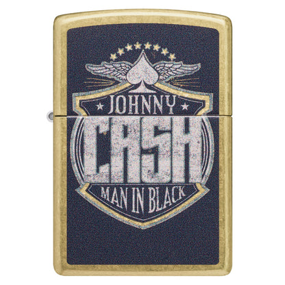 Zippo Johnny Cash Crest Design Street Brass Windproof Lighter