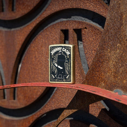 Zippo Johnny Cash Walk Design Street Brass Windproof Lighter
