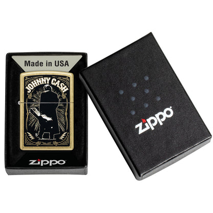Zippo Johnny Cash Walk Design Street Brass Windproof Lighter