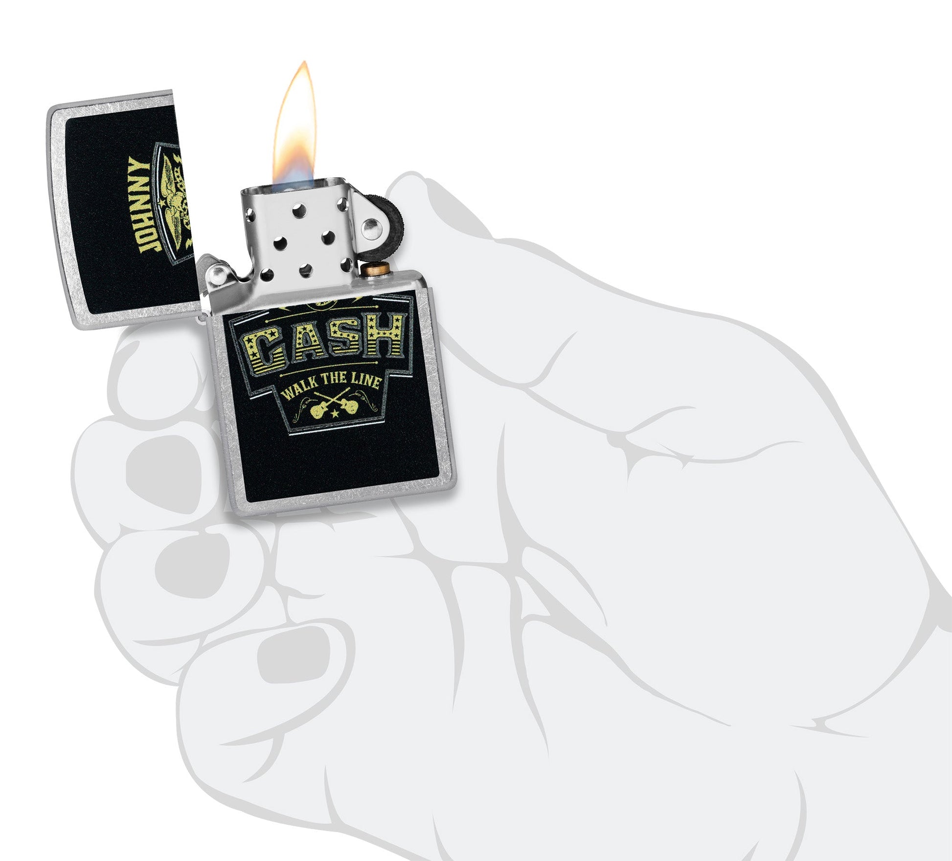 Zippo Johnny Cash Marquee Design Street Chrome Windproof Lighter