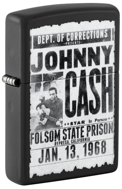 Zippo Johnny Cash Folsom State Design Black Matte Windproof Lighter