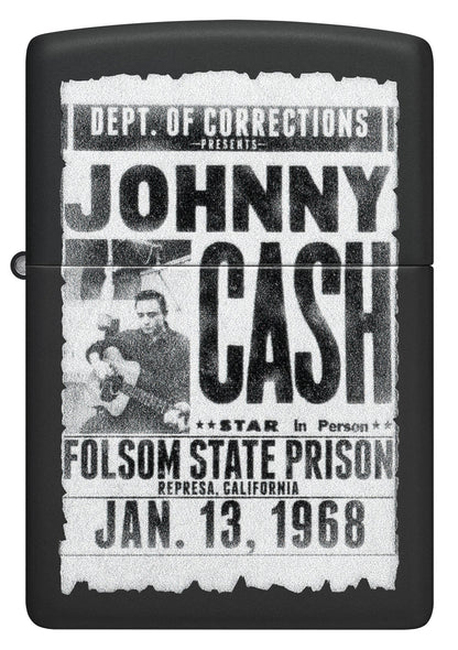 Zippo Johnny Cash Folsom State Design Black Matte Windproof Lighter