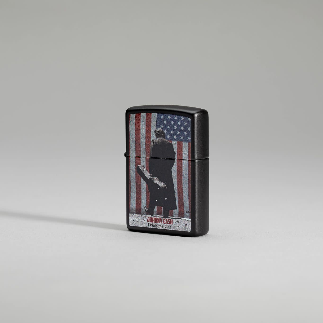 Zippo Johnny Cash I Walk The Line Design Black Matte Windproof Lighter