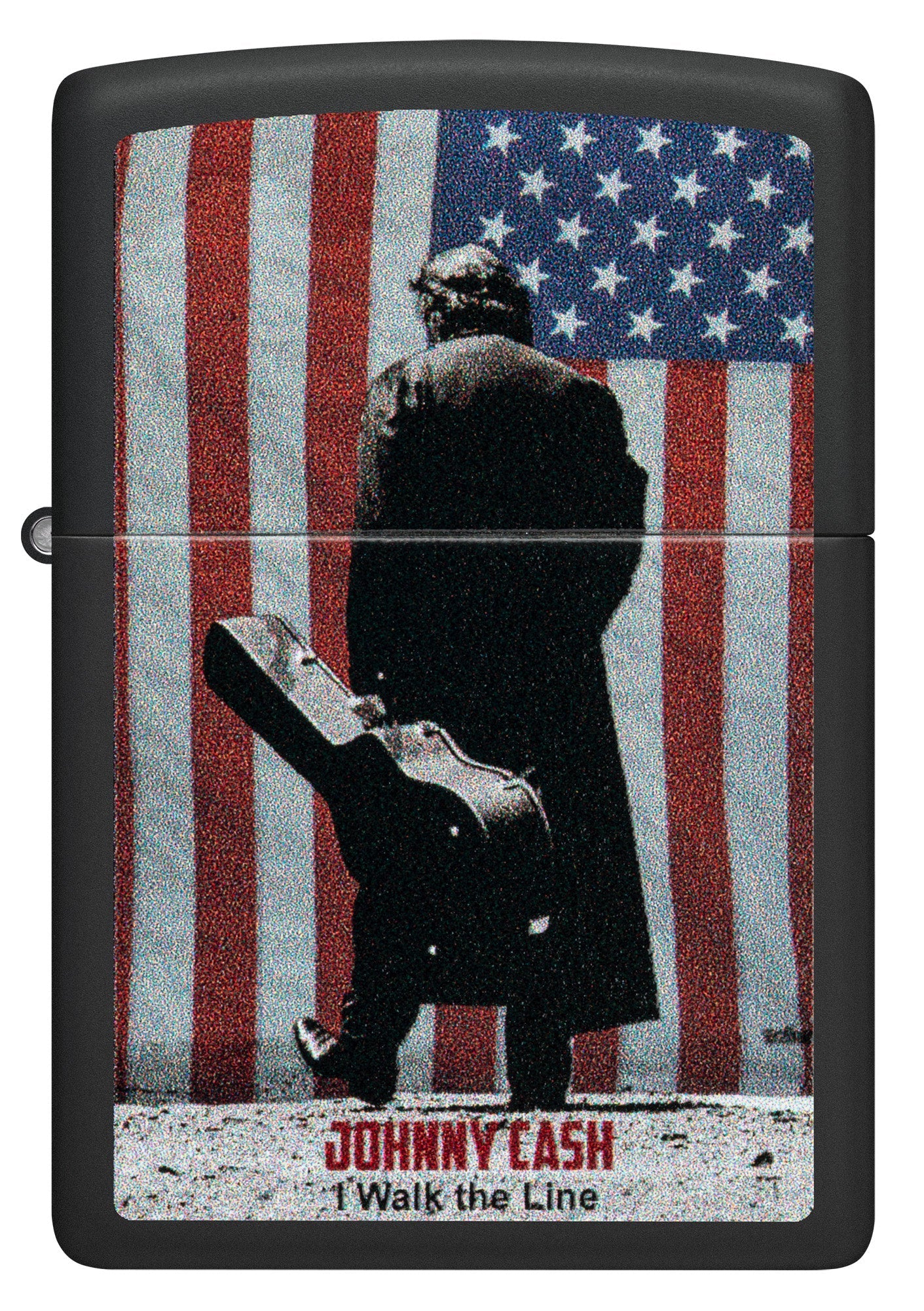 Zippo Johnny Cash I Walk The Line Design Black Matte Windproof Lighter