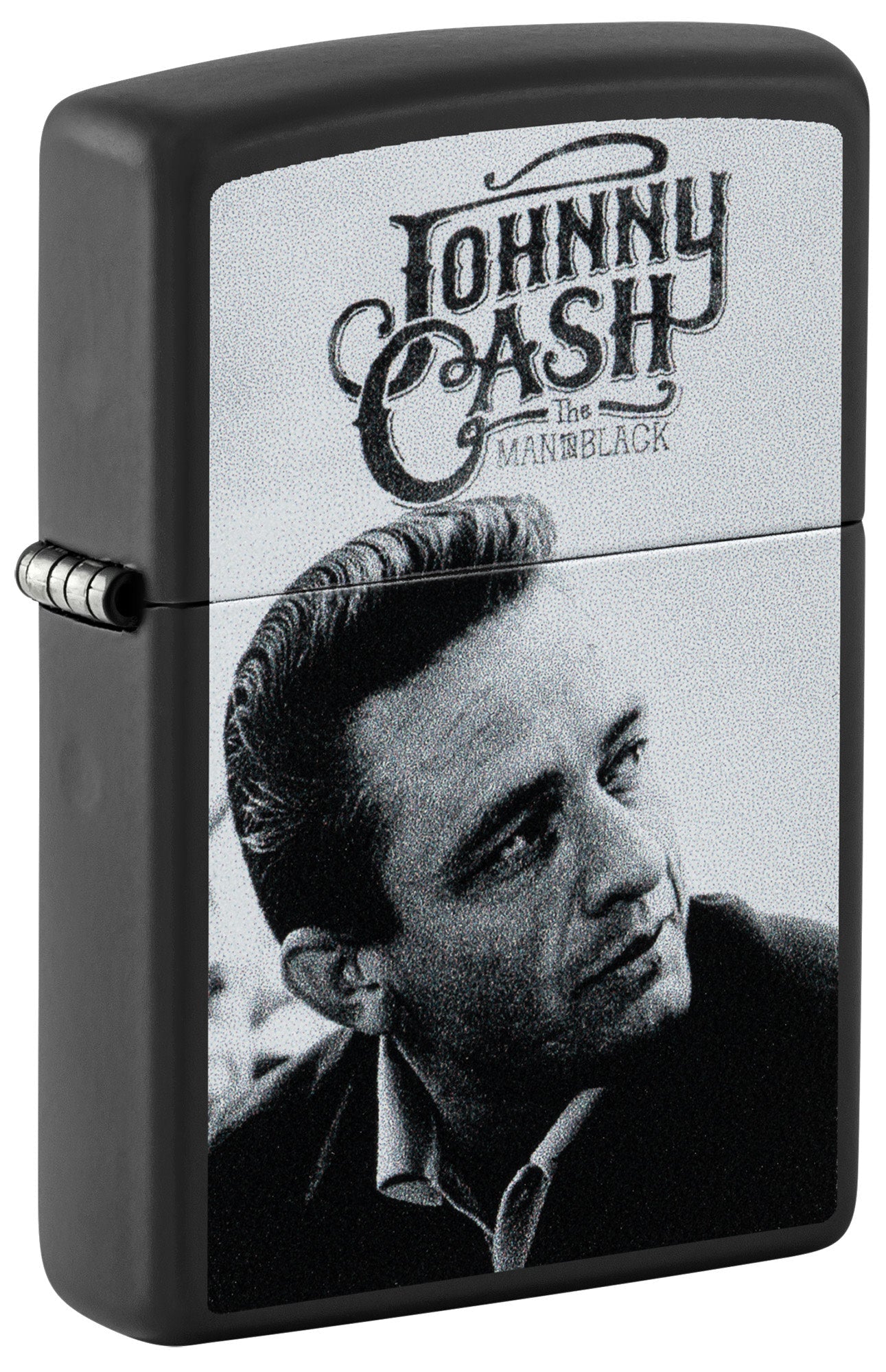 Zippo Johnny Cash Portrait Design Black Matte Windproof Lighter