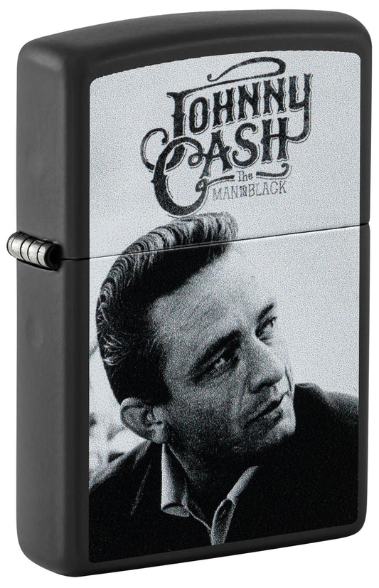 Zippo Johnny Cash Portrait Design Black Matte Windproof Lighter