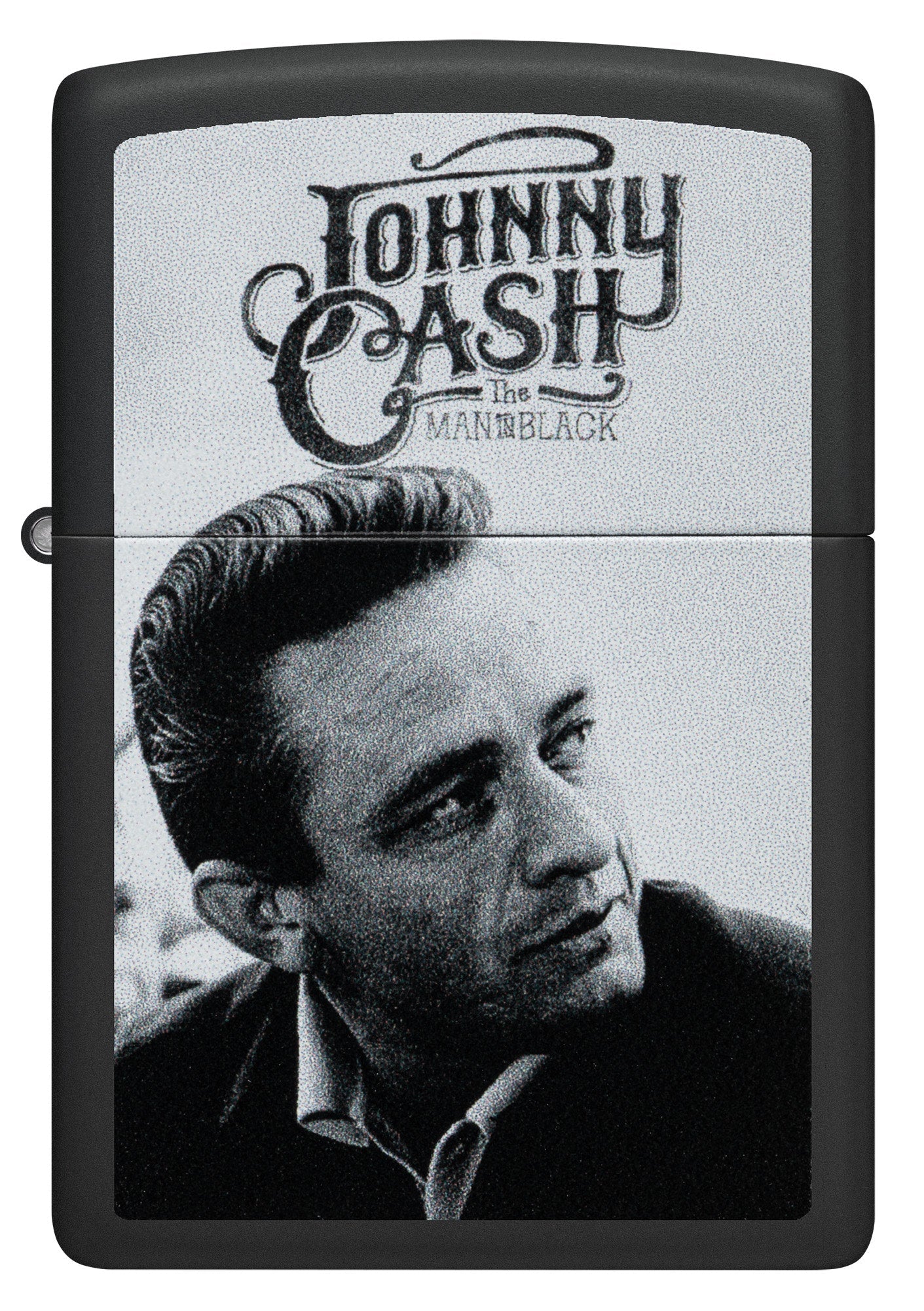 Zippo Johnny Cash Portrait Design Black Matte Windproof Lighter