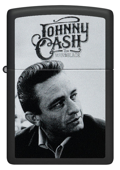 Zippo Johnny Cash Portrait Design Black Matte Windproof Lighter