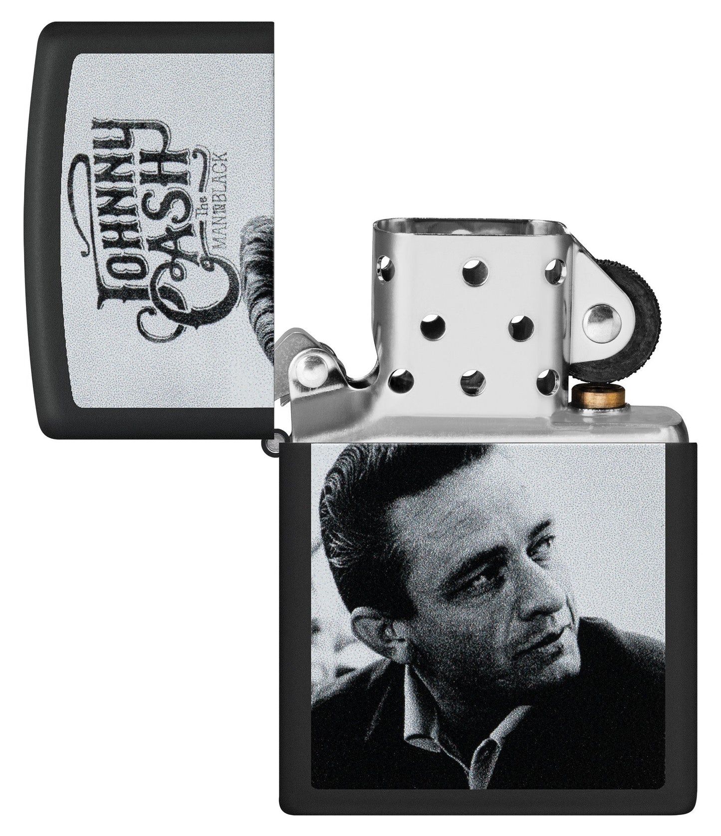 Zippo Johnny Cash Portrait Design Black Matte Windproof Lighter