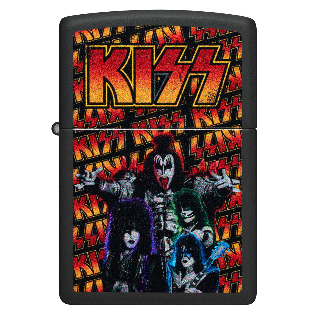 Zippo KISS® Poster Design Black Matte Windproof Lighter
