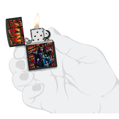 Zippo KISS® Poster Design Black Matte Windproof Lighter