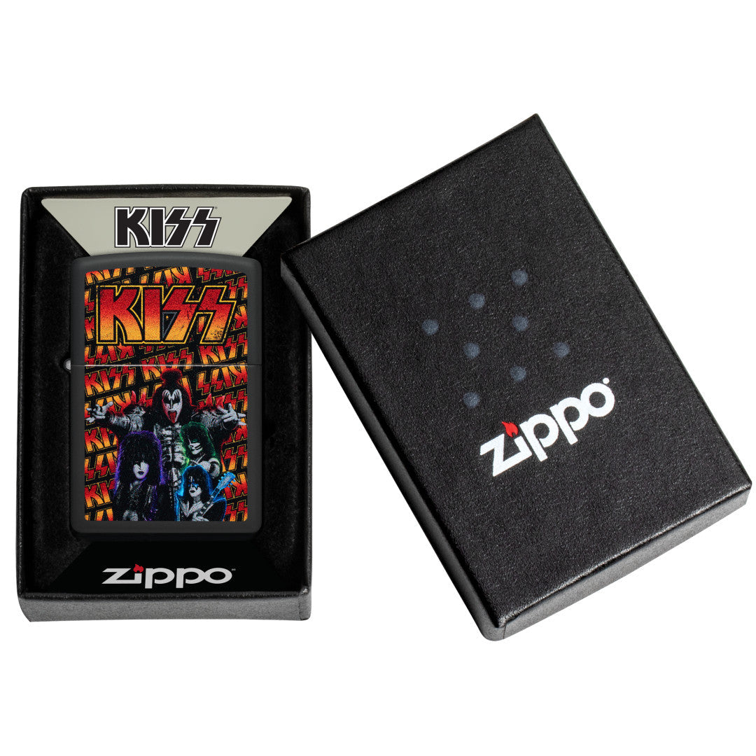 Zippo KISS® Poster Design Black Matte Windproof Lighter
