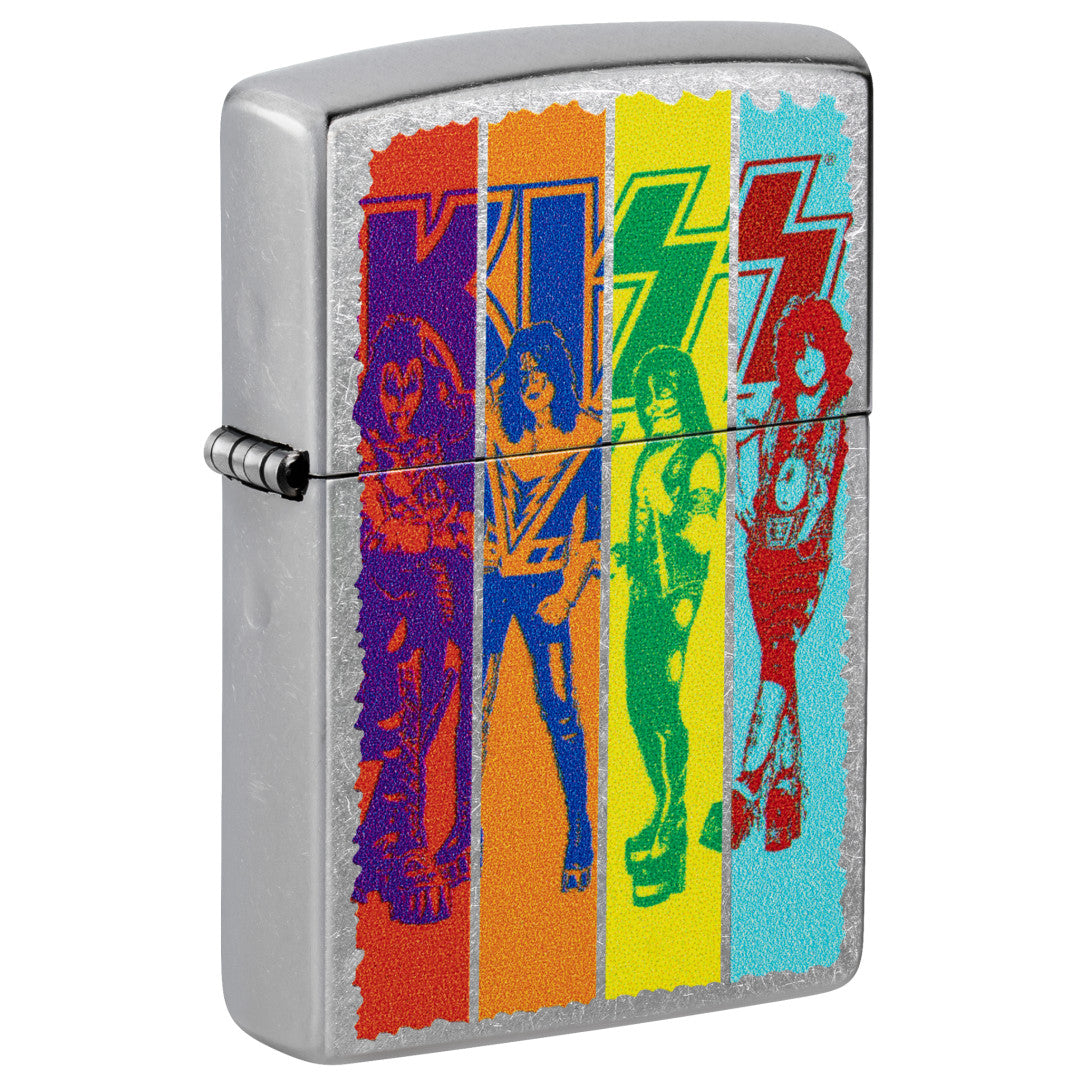 Zippo KISS® Fly Flag Design Street Chrome Windproof Lighter