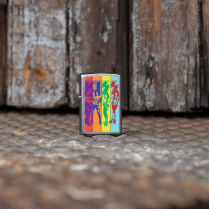 Zippo KISS® Fly Flag Design Street Chrome Windproof Lighter
