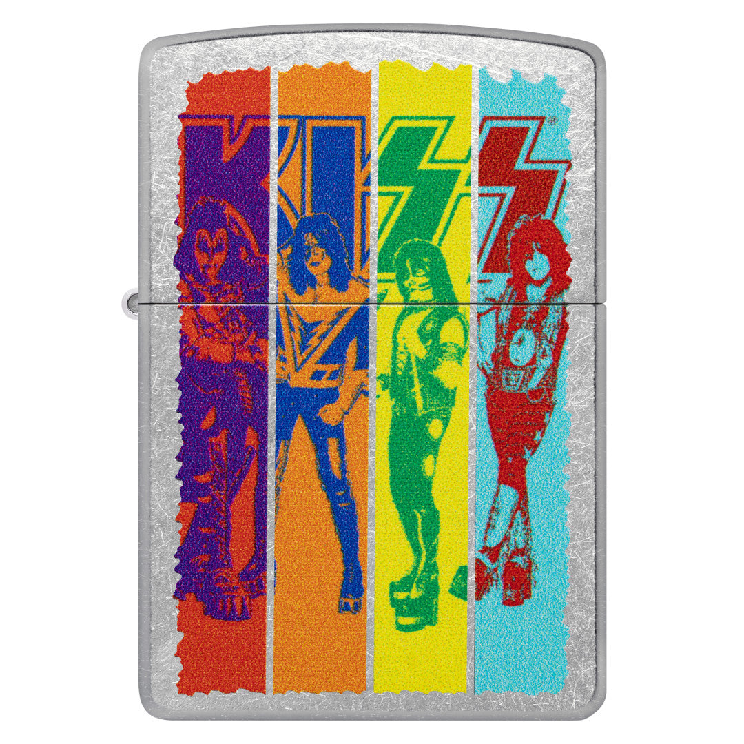 Zippo KISS® Fly Flag Design Street Chrome Windproof Lighter