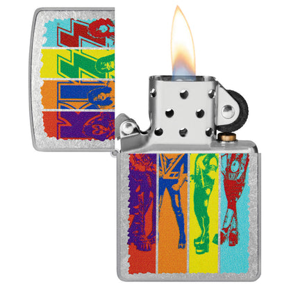Zippo KISS® Fly Flag Design Street Chrome Windproof Lighter