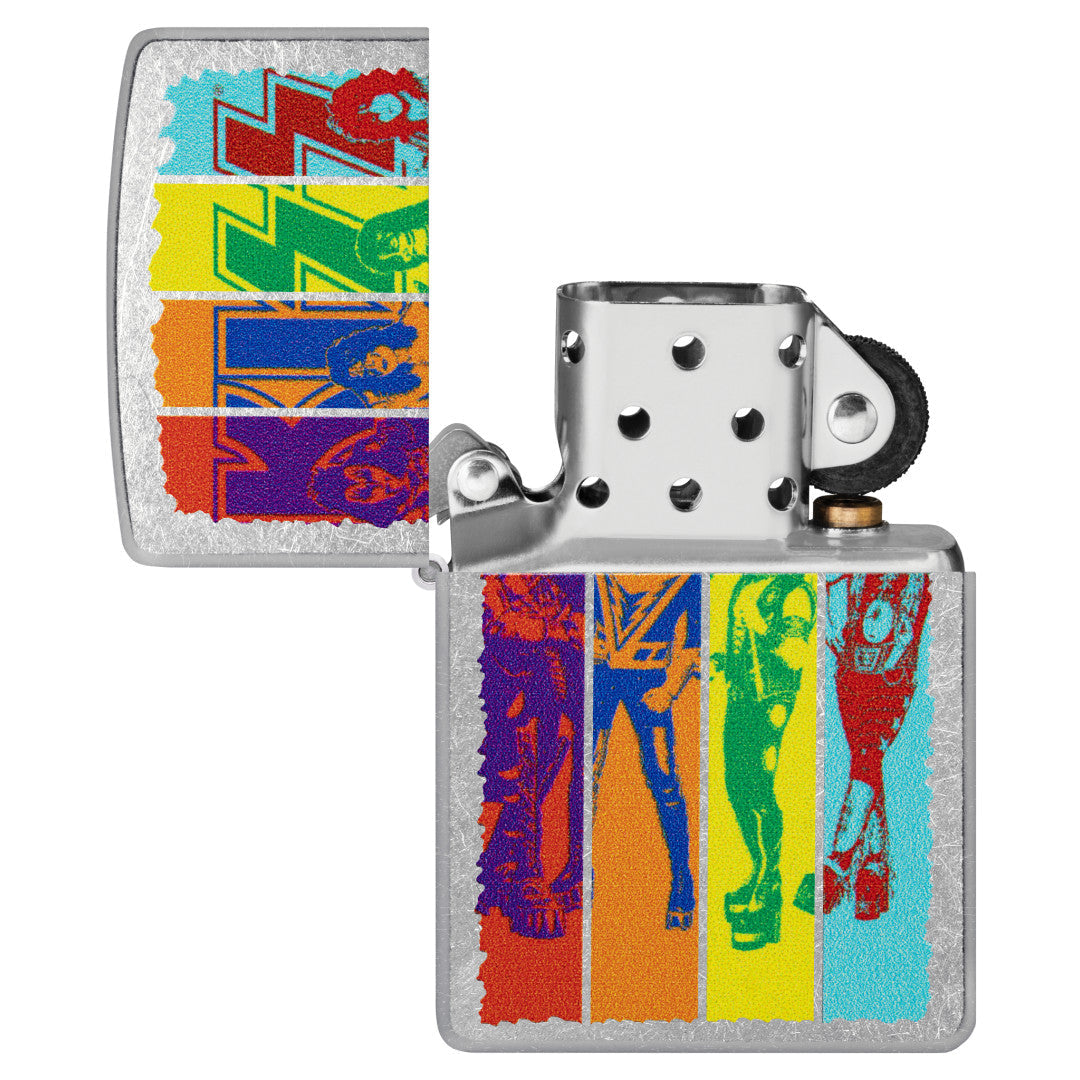 Zippo KISS® Fly Flag Design Street Chrome Windproof Lighter