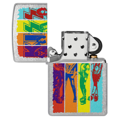 Zippo KISS® Fly Flag Design Street Chrome Windproof Lighter