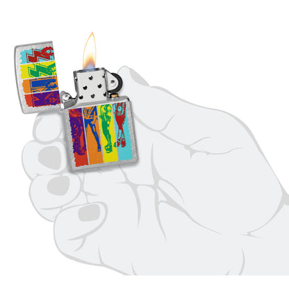 Zippo KISS® Fly Flag Design Street Chrome Windproof Lighter