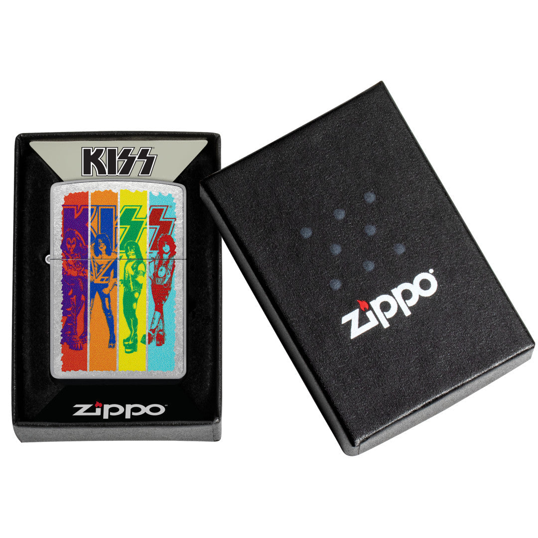 Zippo KISS® Fly Flag Design Street Chrome Windproof Lighter