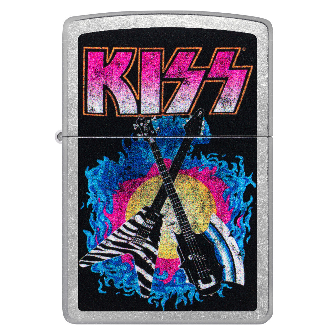 Zippo KISS® Axe Bass Design Street Chrome Windproof Lighter