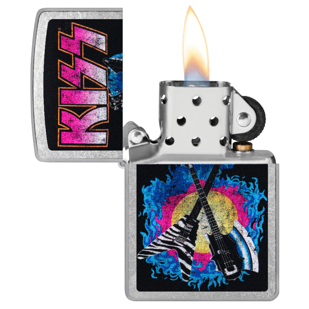 Zippo KISS® Axe Bass Design Street Chrome Windproof Lighter