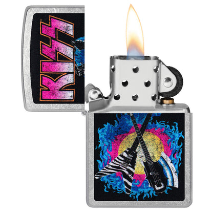 Zippo KISS® Axe Bass Design Street Chrome Windproof Lighter