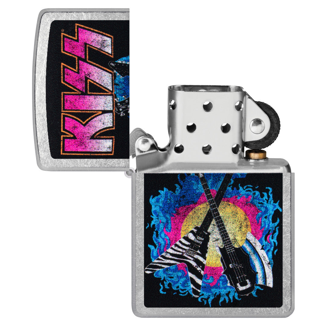 Zippo KISS® Axe Bass Design Street Chrome Windproof Lighter