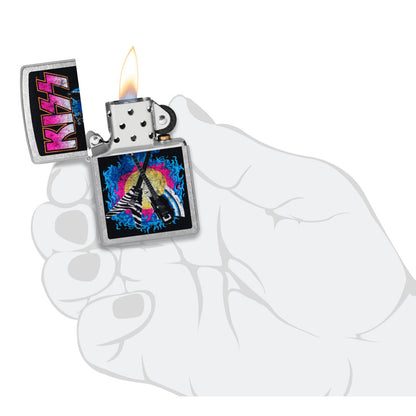 Zippo KISS® Axe Bass Design Street Chrome Windproof Lighter