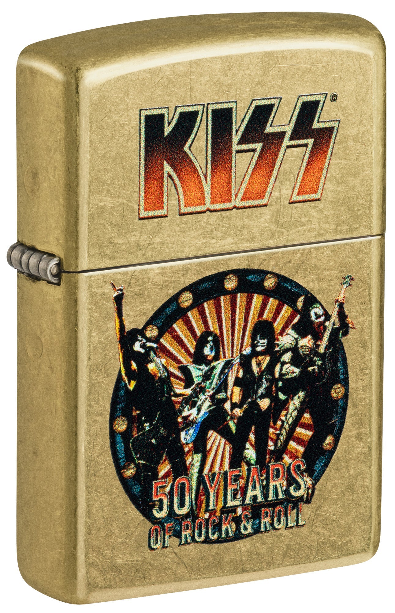 Zippo KISS® 50 Years Design Street Brass Windproof Lighter