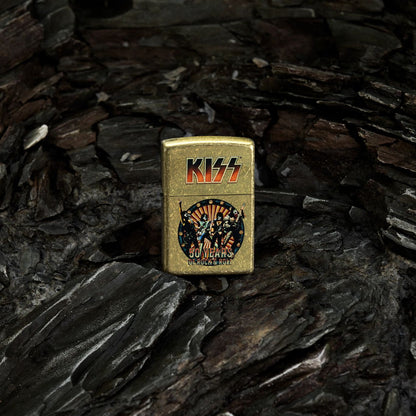 Zippo KISS® 50 Years Design Street Brass Windproof Lighter
