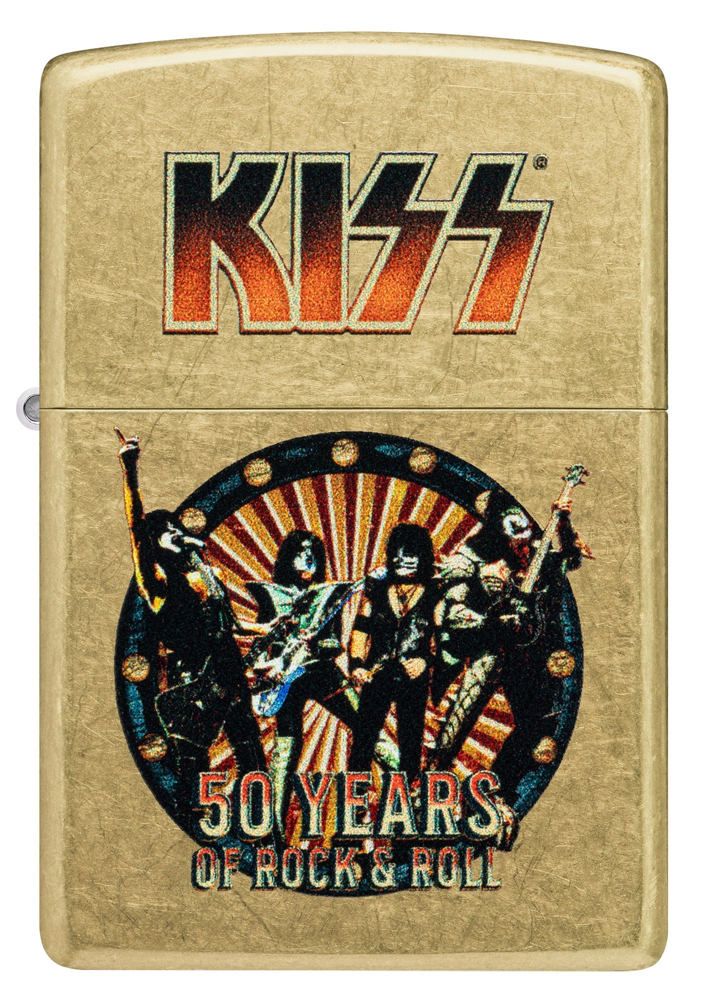 Zippo KISS® 50 Years Design Street Brass Windproof Lighter